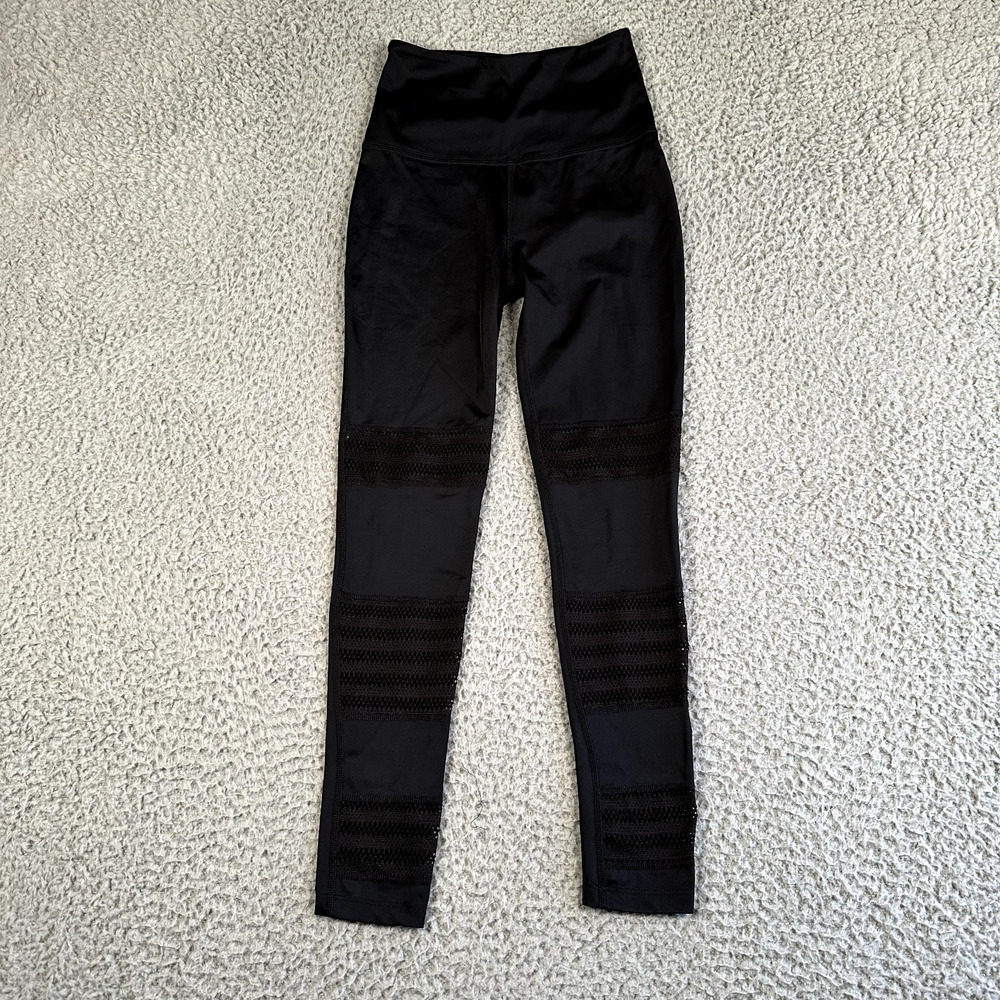 Beyond Yoga Leggings Women's Small Black Mesh To Impress‎ High Waist Made In USA